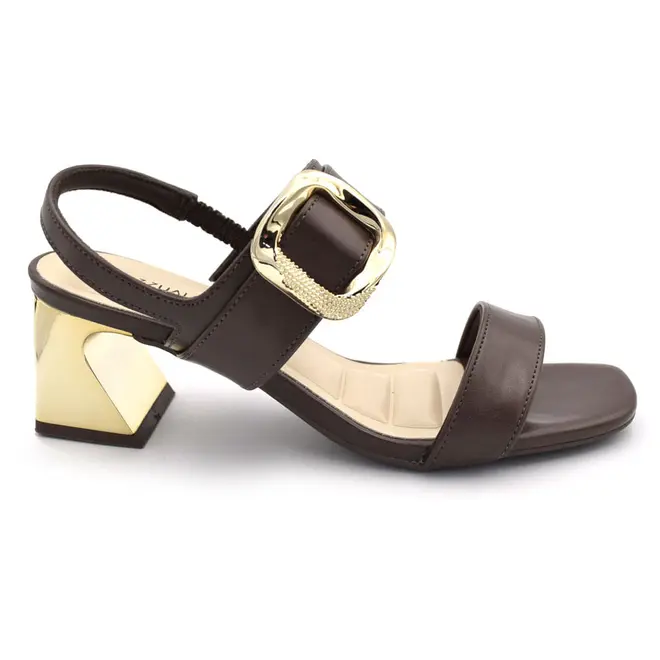 Sandália de Salto Bloco Feminina Cazzualen Marrom T5254-064