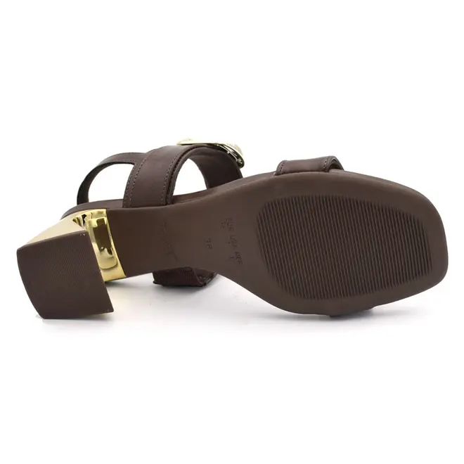 Sandália de Salto Bloco Feminina Cazzualen Marrom T5254-064
