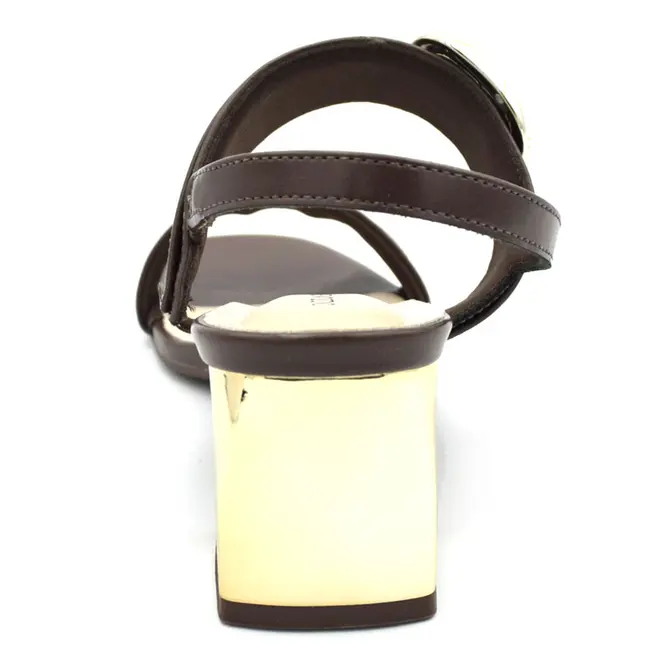 Sandália de Salto Bloco Feminina Cazzualen Marrom T5254-064