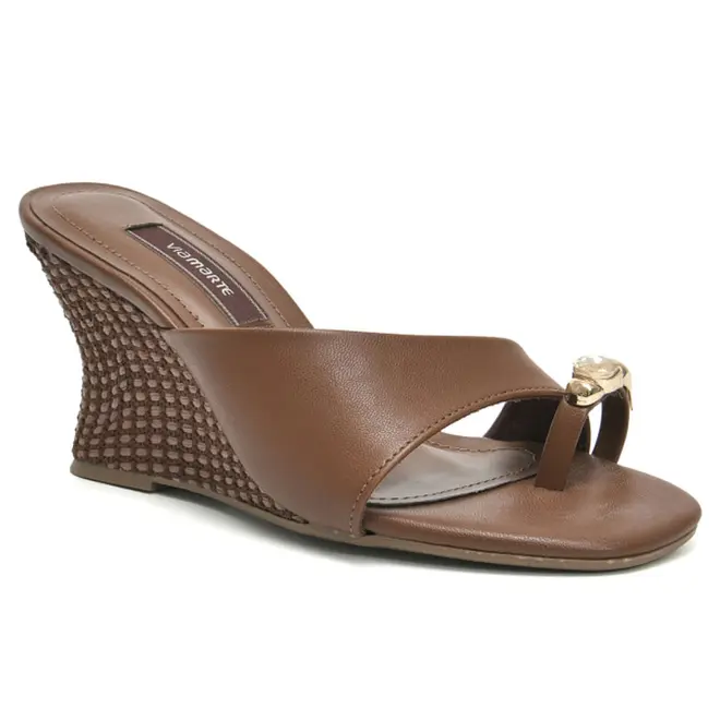 Tamanco Anabela Feminino Via Marte Marrom 397-006-01