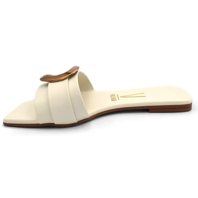 Sandália Rasteira Feminina Vizzano Off White 6553.119.29918