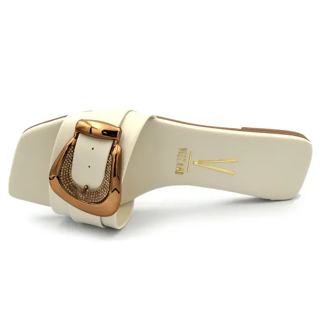 Sandália Rasteira Feminina Vizzano Off White 6553.119.29918
