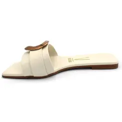 Sandália Rasteira Feminina Vizzano Off White 6553.119.29918