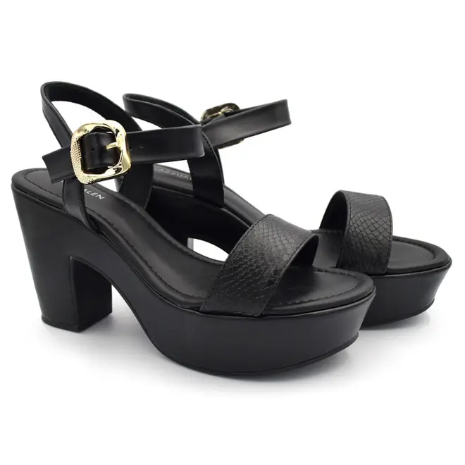 Sandália Plataforma Feminina Cazzualen Preto T5118-206