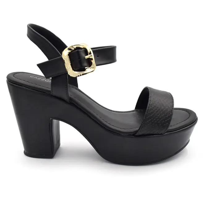 Sandália Plataforma Feminina Cazzualen Preto T5118-206