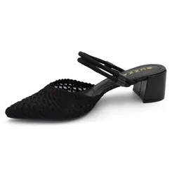 Mule de Salto Bloco Feminino Suzzara Preto 374061