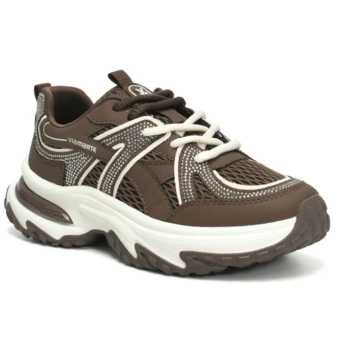Tênis Casual Feminino Via Marte Marrom 339-003-16