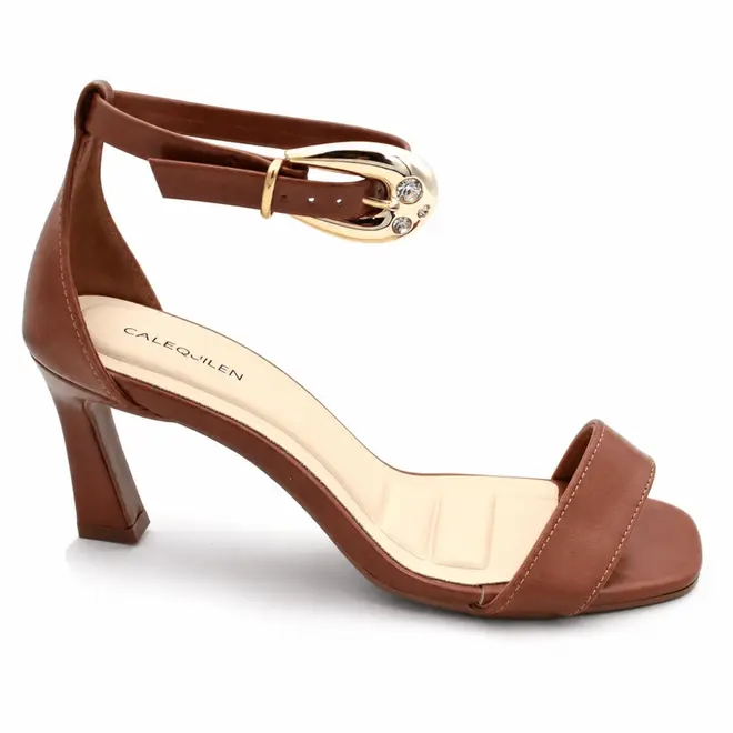 Sandália de Salto Feminina Cazzualen Marrom T7533-224