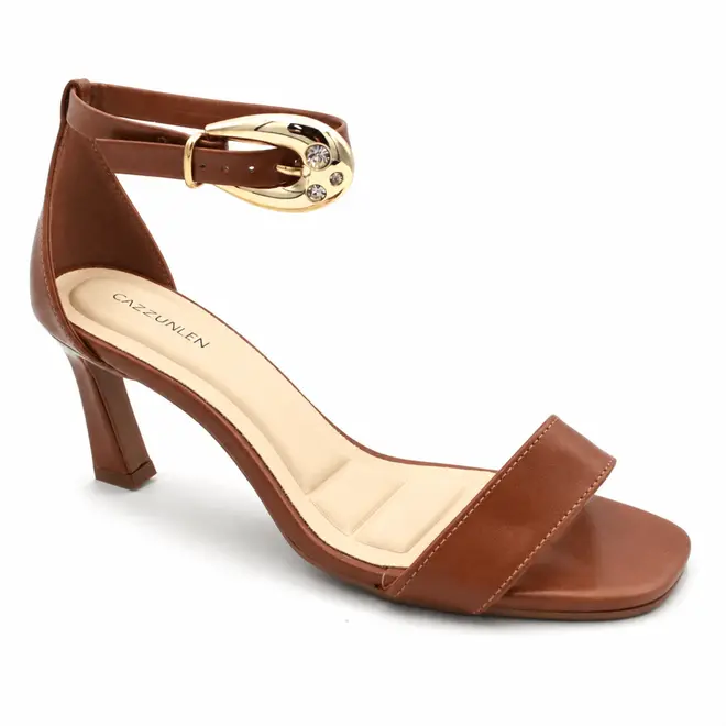 Sandália de Salto Feminina Cazzualen Marrom T7533-224