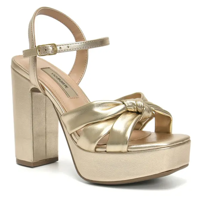 Sandália Plataforma Feminina Via Marte Dourado 401-001-01