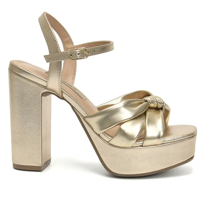 Sandália Plataforma Feminina Via Marte Dourado 401-001-01