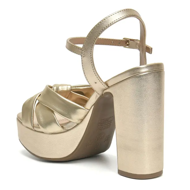 Sandália Plataforma Feminina Via Marte Dourado 401-001-01