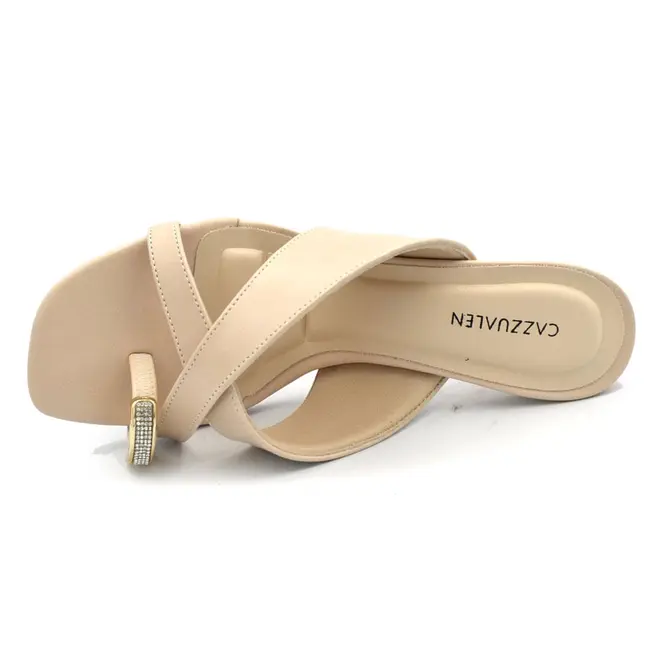 Tamanco de Salto Feminino Cazzualen Bege T7533-221