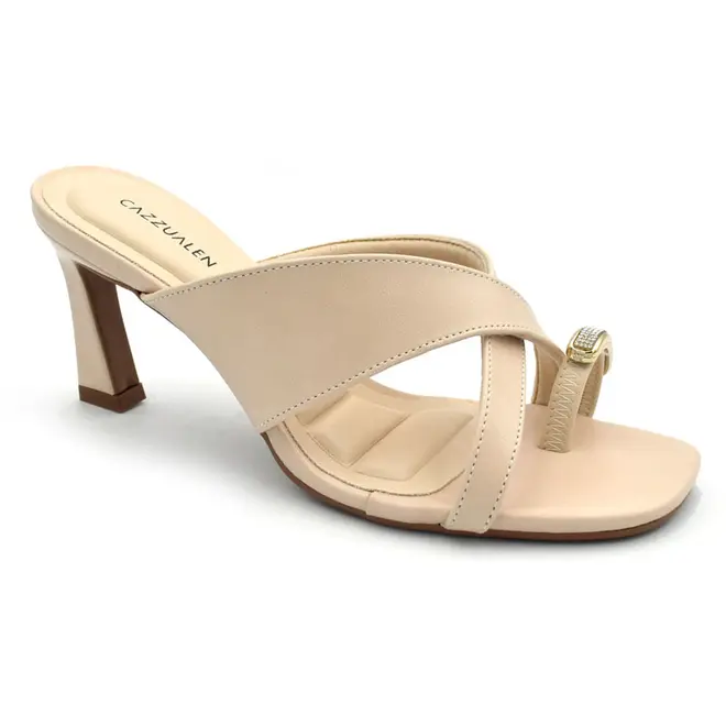 Tamanco de Salto Feminino Cazzualen Bege T7533-221