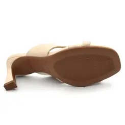 Tamanco de Salto Feminino Cazzualen Bege T7533-221