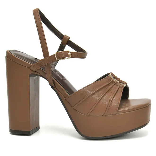 Sandália Plataforma Feminina Via Marte Marrom 401-003-01