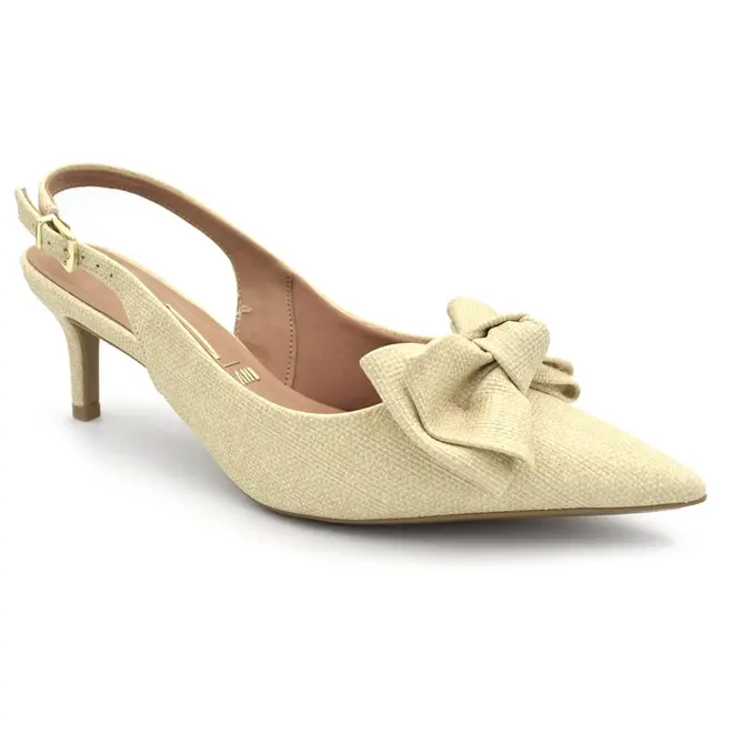 Scarpin Slingback Feminino Vizzano Creme 1456.115.31519