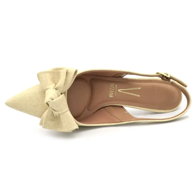 Scarpin Slingback Feminino Vizzano Creme 1456.115.31519