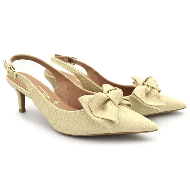 Scarpin Slingback Feminino Vizzano Creme 1456.115.31519