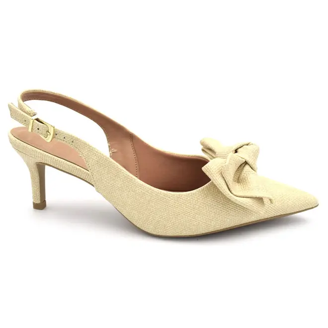 Scarpin Slingback Feminino Vizzano Creme 1456.115.31519