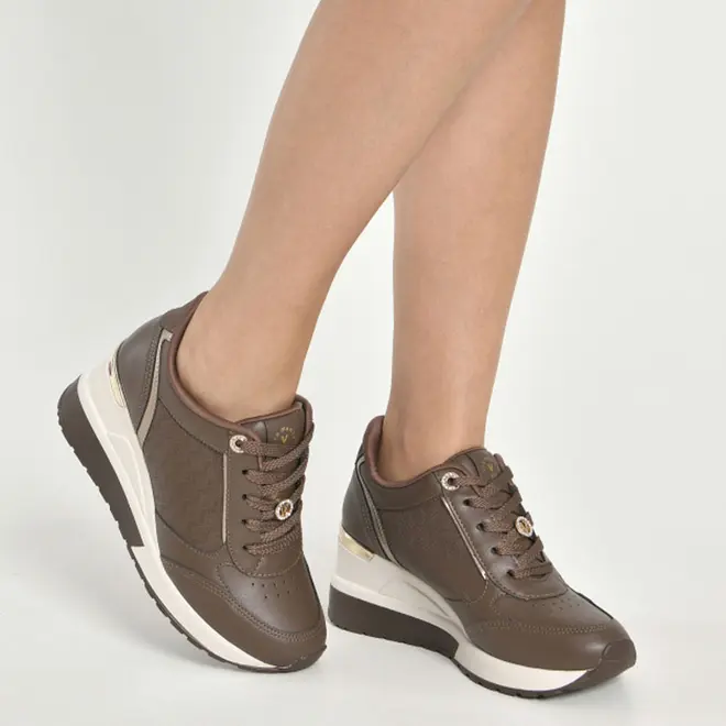 Tênis Anabela Feminino Via Marte Marrom 046-022-17