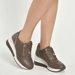 Tênis Anabela Feminino Via Marte Marrom 046-022-17