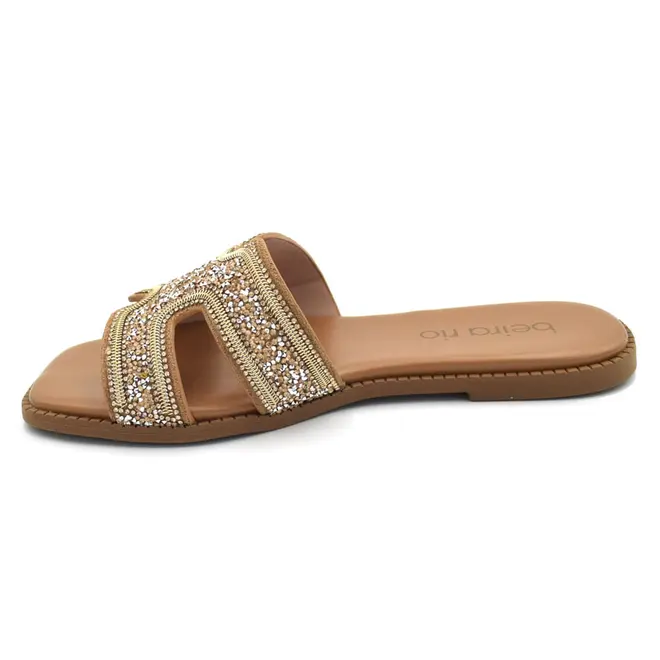 Sandália Rasteira Feminina Beira Rio Marrom 8571.107.32006