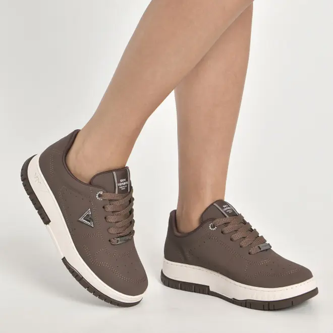 Tênis Casual Feminino Via Marte Marrom 219-017-12