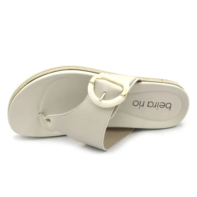 Tamanco Anabela Feminino Beira Rio Off White 8575.106.9569