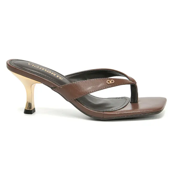Tamanco de Salto Feminino Via Marte Marrom 399-003-02