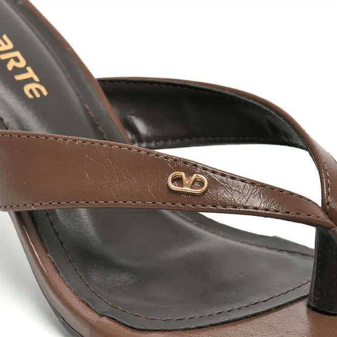 Tamanco de Salto Feminino Via Marte Marrom 399-003-02