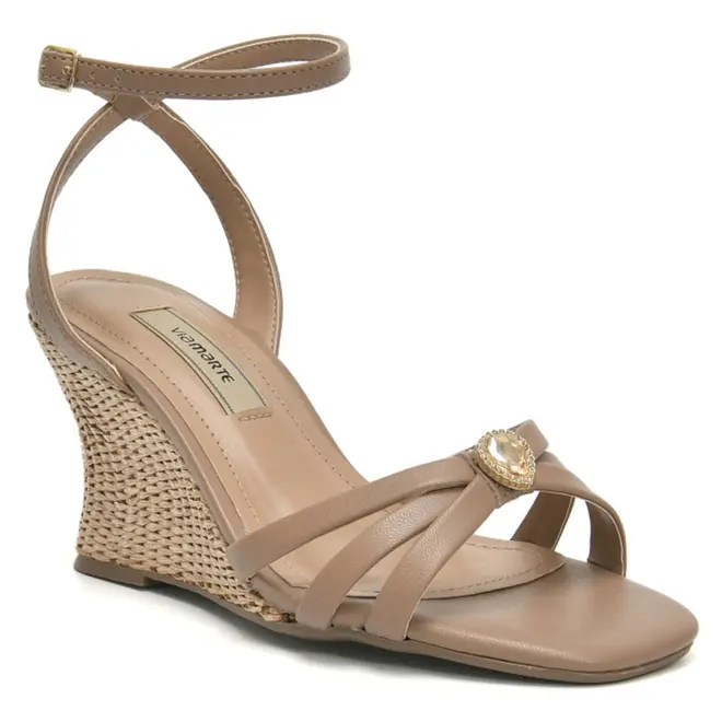 Sandália Anabela Feminina Via Marte Marrom 397-004-01