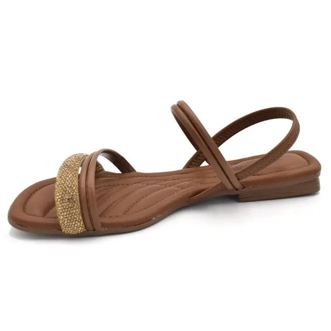 Sandália Rasteira Feminina Mississipi Marrom J2042