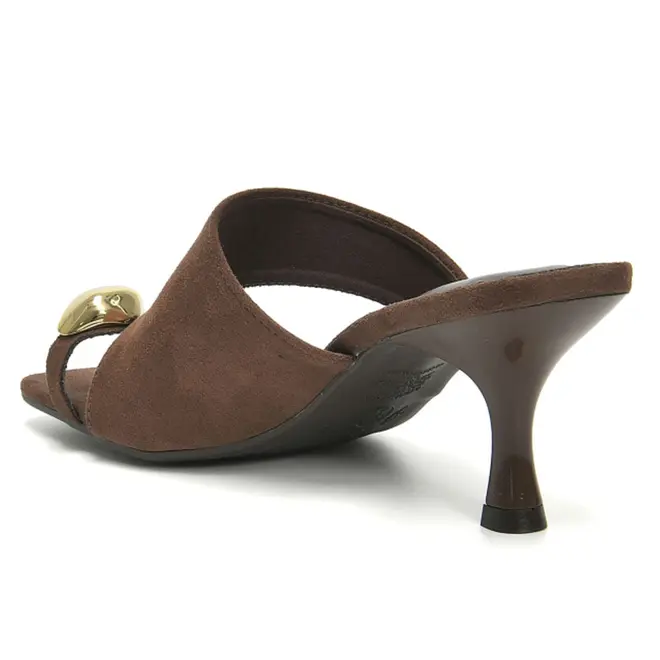 Tamanco de Salto Feminino Via Marte Marrom 399-002-01