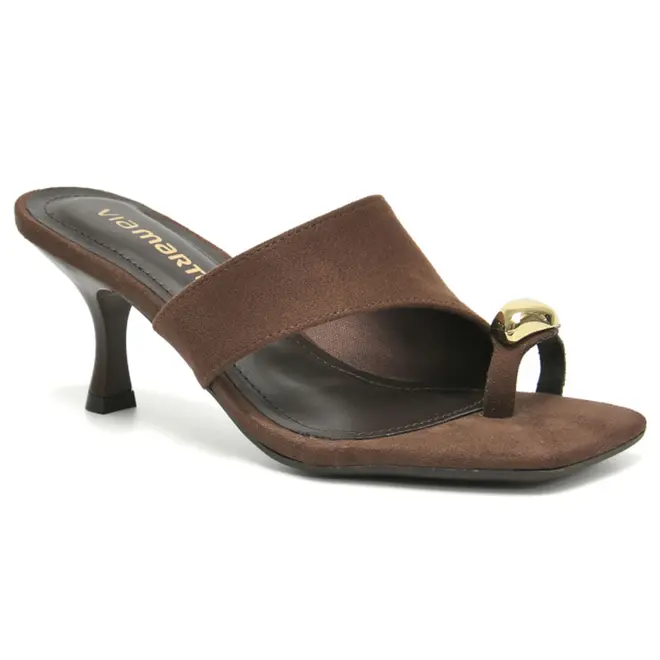 Tamanco de Salto Feminino Via Marte Marrom 399-002-01