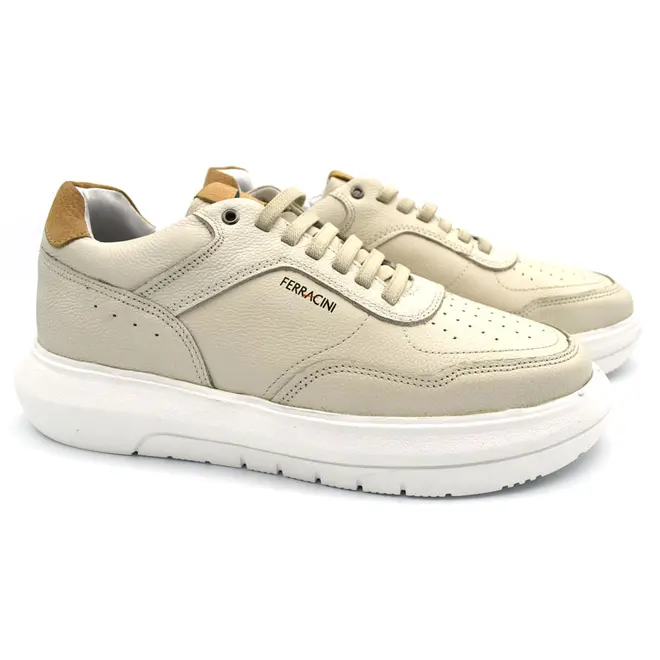 Tênis de Couro Masculino Ferracini Energy Bege 8292