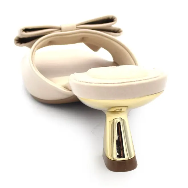 Tamanco de Salto Feminino Cazzualen Creme T3533-141