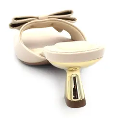Tamanco de Salto Feminino Cazzualen Creme T3533-141