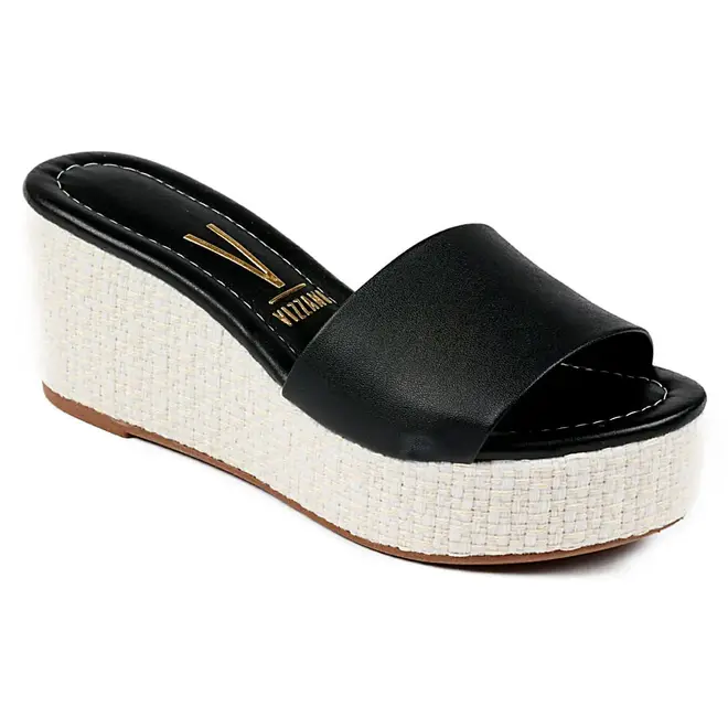 Tamanco Plataforma Vizzano Robust Preto e Branco Feminino