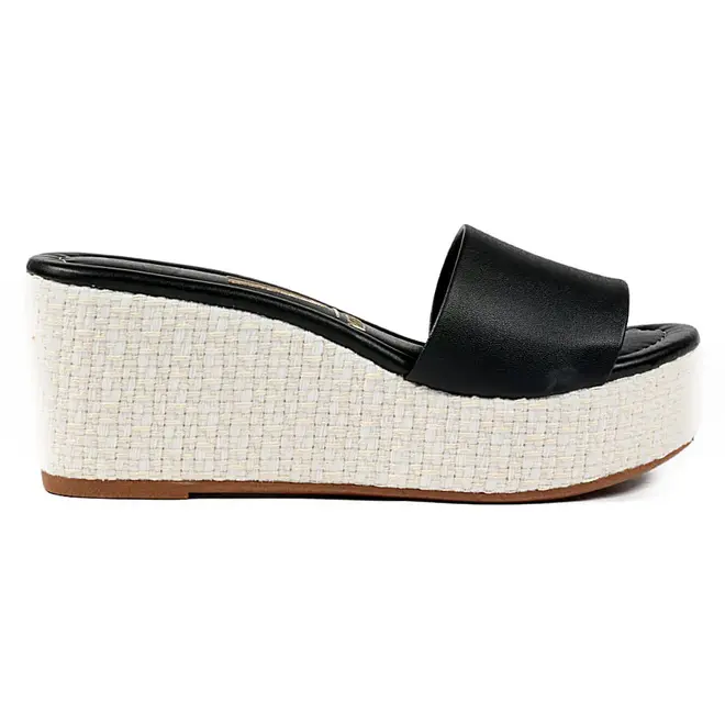 Tamanco Plataforma Vizzano Robust Preto e Branco Feminino