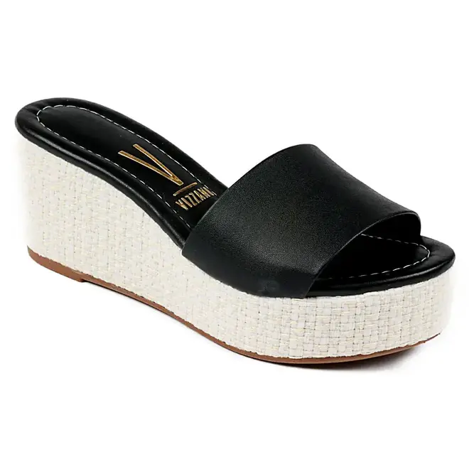 Tamanco Plataforma Vizzano Robust Preto e Branco Feminino