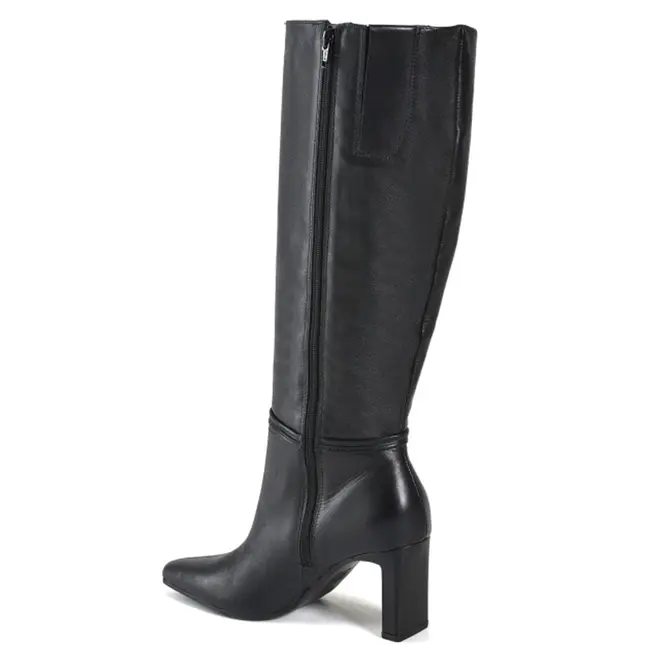 Bota de Couro e Cano Longo Feminina Via Marte Preto 356-005-01