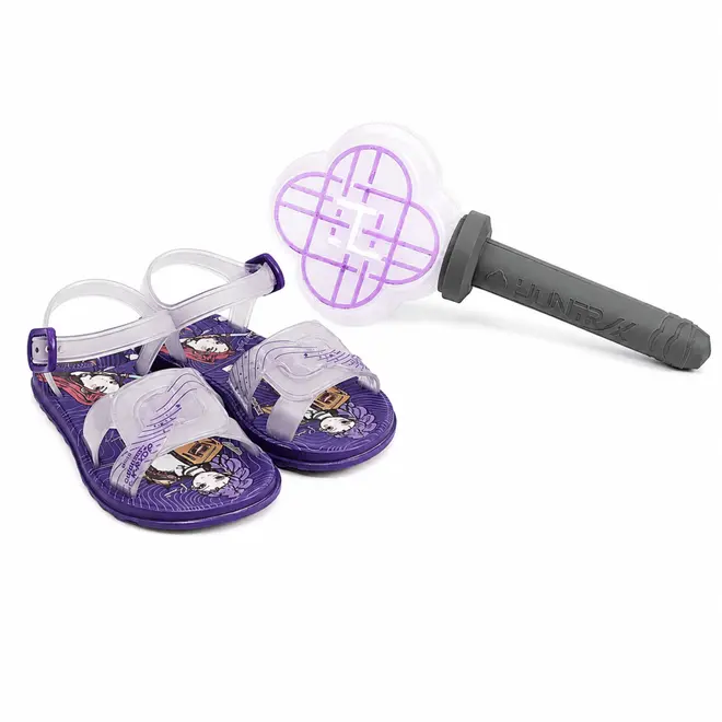 Papete de Menina Guerreira Time com Bastão Roxo 23342