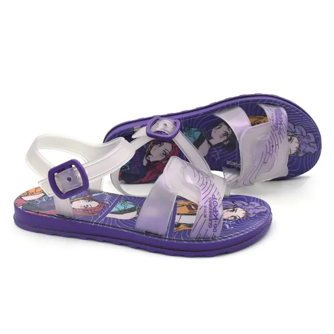 Papete de Menina Guerreira Time com Bastão Roxo 23342