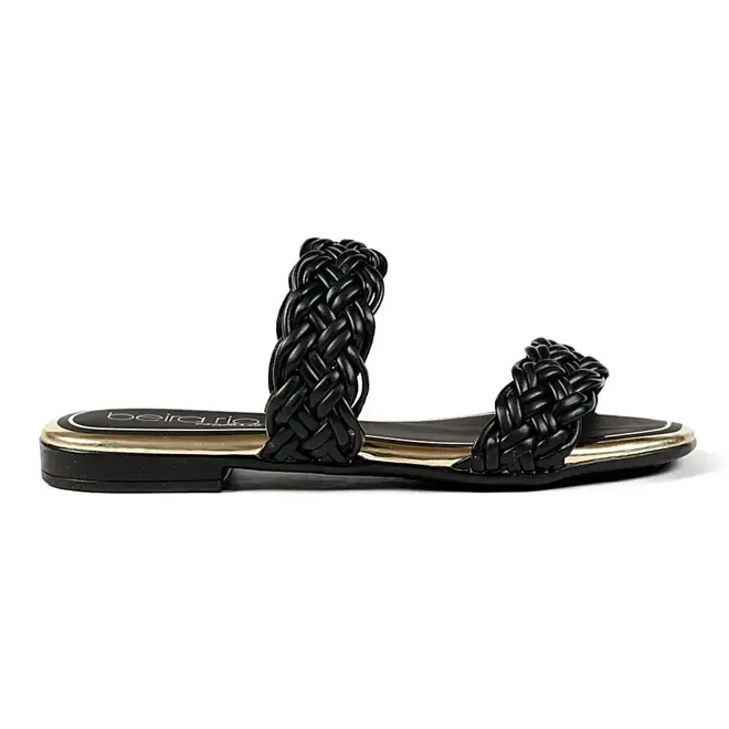 Tamanco Flat Beira Rio Tranças Preto Feminino
