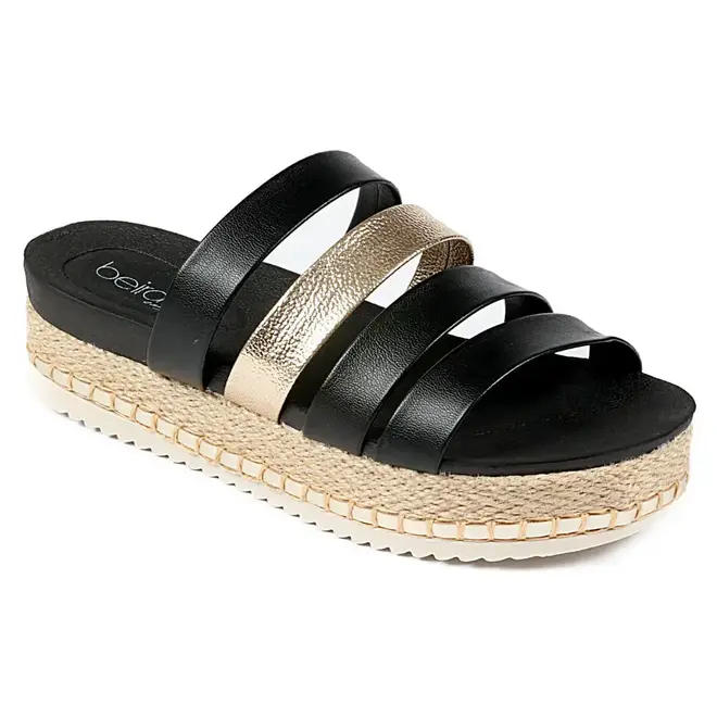 Tamanco Flatform Beira Rio Liso Preto Feminino