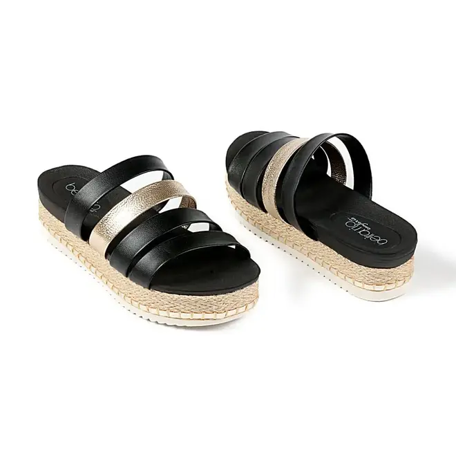 Tamanco Flatform Beira Rio Liso Preto Feminino