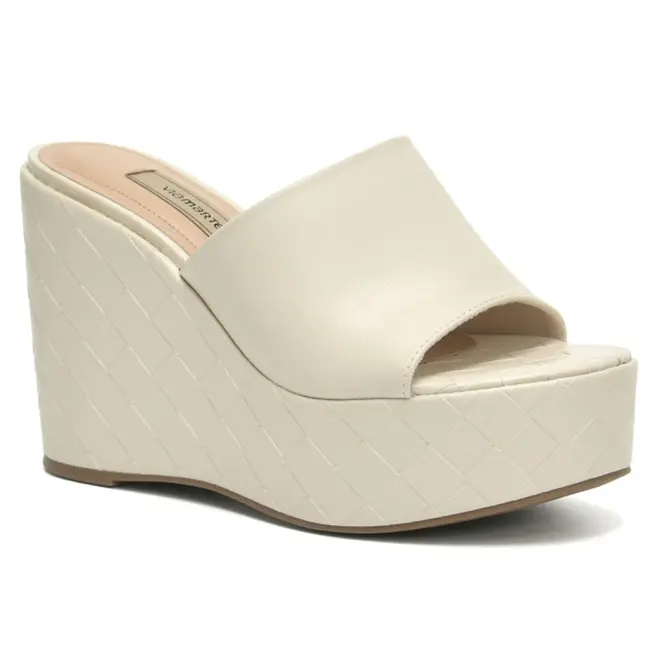 Tamanco Plataforma Feminino Via Marte Off White 404-010-01