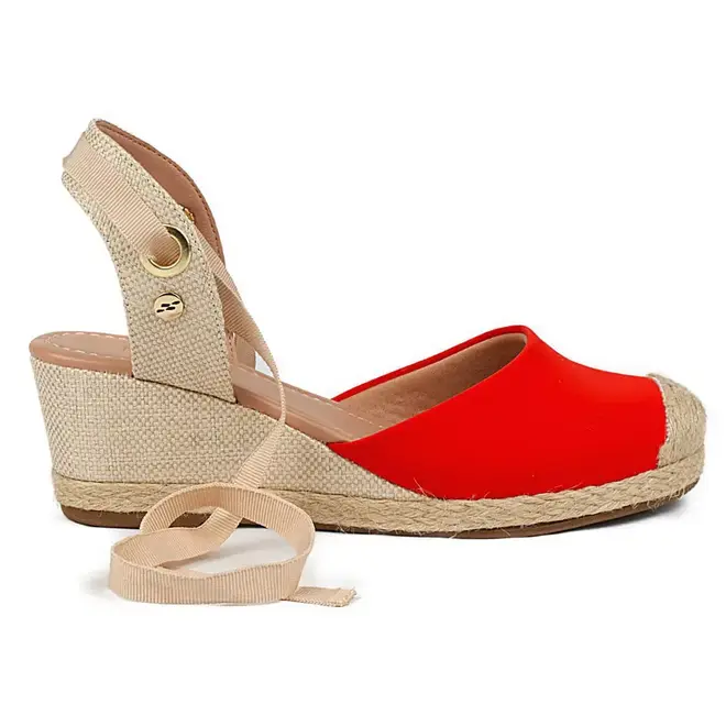 Sandália Itapuã Anabela Espadrille Feminino Vermelho
