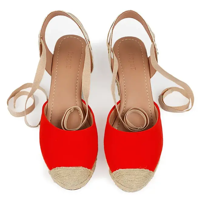 Sandália Itapuã Anabela Espadrille Feminino Vermelho